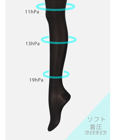 【美脚Labo】弾性ストッキング※厚手ワイド着圧ソフトタイプ