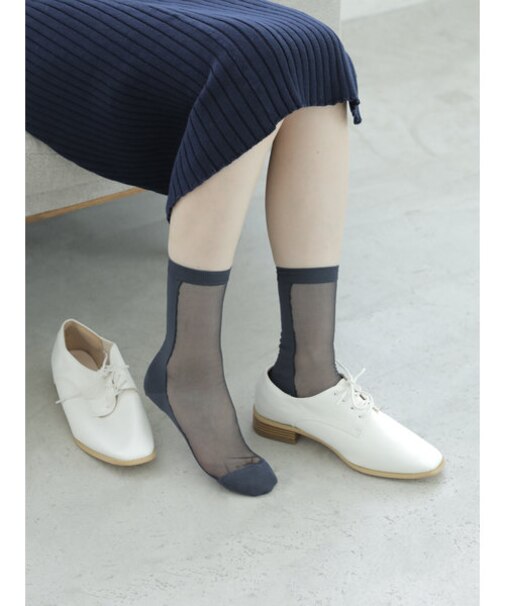 シアーバイカラーソックス