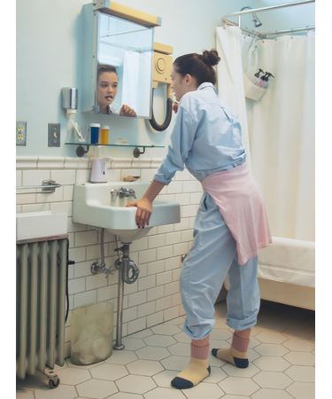 三面切替パイル起毛ルームソックス