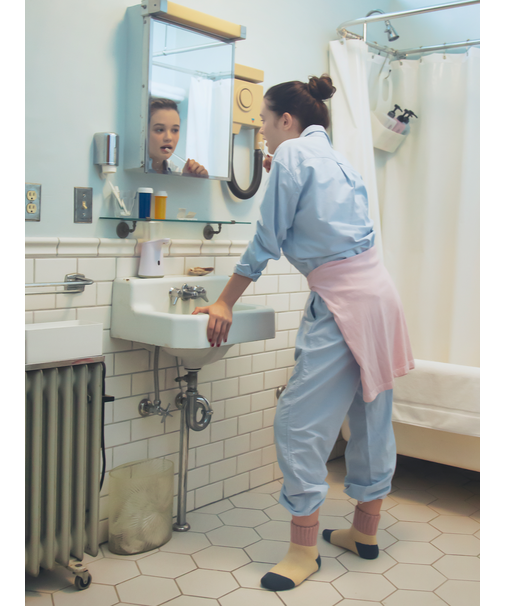 三面切替パイル起毛ルームソックス