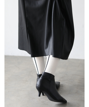 毛混バックシームハイソックス