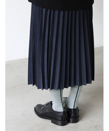 毛混バックシームハイソックス