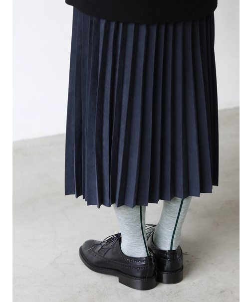 毛混バックシームハイソックス