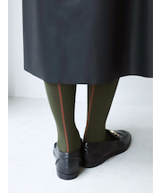 毛混バックシームハイソックス