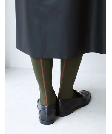 毛混バックシームハイソックス