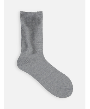 毛混リブ無地ソックス