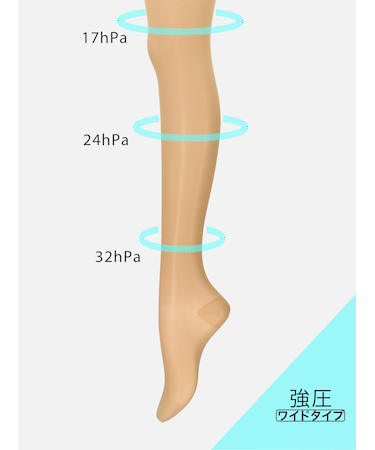 【美脚Labo】強圧弾性ストッキング※ワイドタイプ