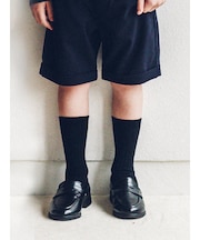 ジュニアサイズ 表糸綿100で毛玉が出来にくい：リブハイクルーソックス22～24cm【刺繍対応】