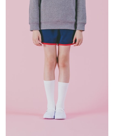 ジュニアサイズ 表糸綿100で毛玉が出来にくい：リブハイクルーソックス22～24cm【刺繍対応】