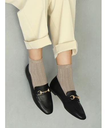 【定番】太リブショートソックス