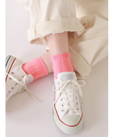 【定番】太リブショートソックス