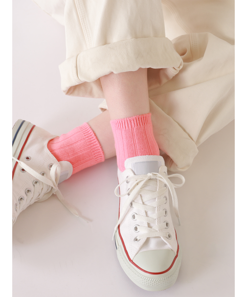 【定番】太リブショートソックス