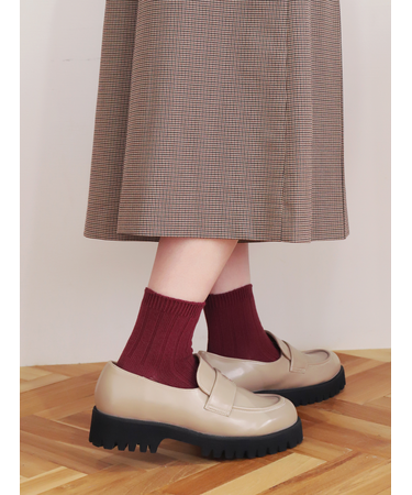 【定番】太リブショートソックス