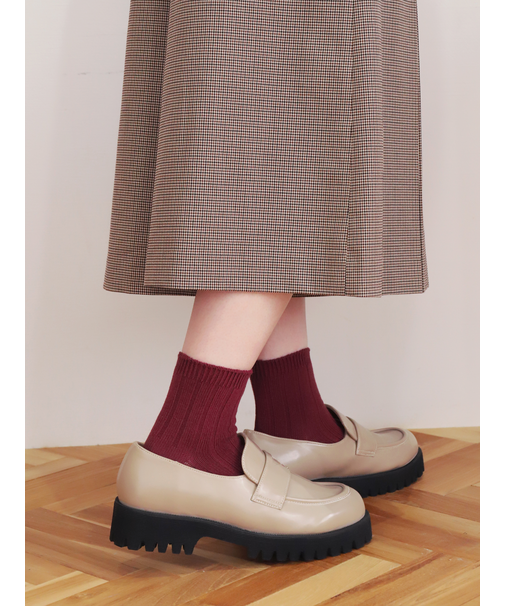 【定番】太リブショートソックス