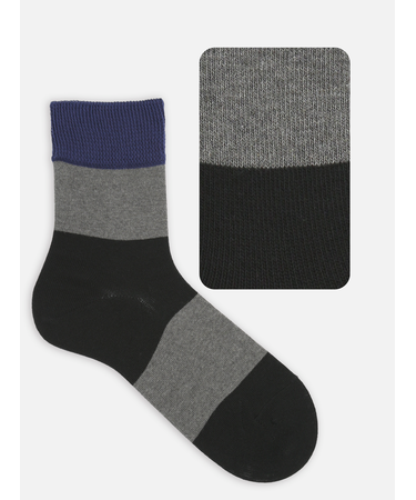 【Tabio MEN】ゴムなし太切り替えショートソックス