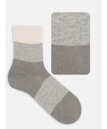 【Tabio MEN】ゴムなし太切り替えショートソックス