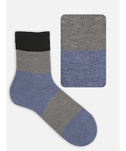 【Tabio MEN】ゴムなし太切り替えショートソックス