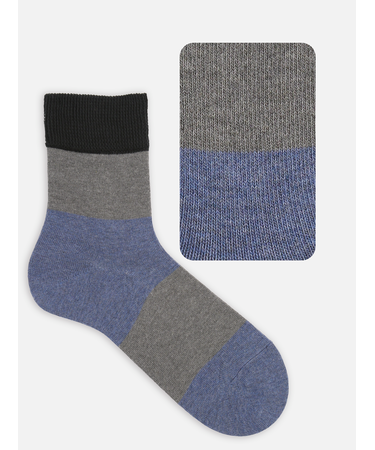 【Tabio MEN】ゴムなし太切り替えショートソックス