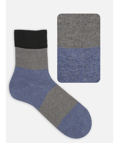 【Tabio MEN】ゴムなし太切り替えショートソックス