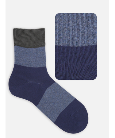 【Tabio MEN】ゴムなし太切り替えショートソックス