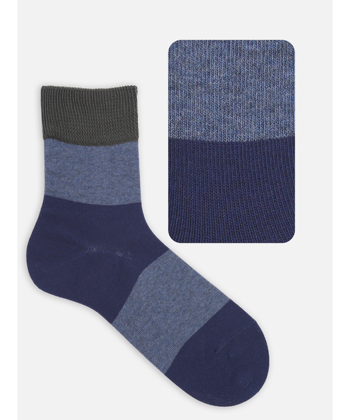 【Tabio MEN】ゴムなし太切り替えショートソックス