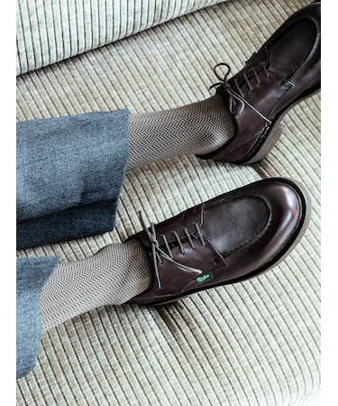 【Tabio MEN】スーピマJQヘリンボーンロングホーズ