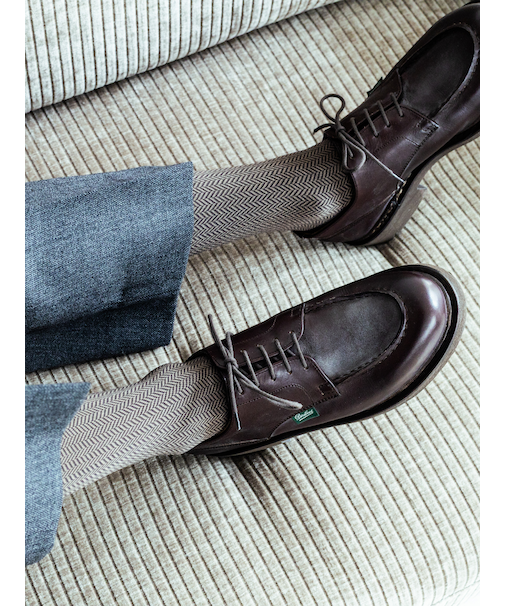 【Tabio MEN】スーピマJQヘリンボーンロングホーズ