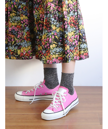 【定番】ラメゴム長ショートソックス