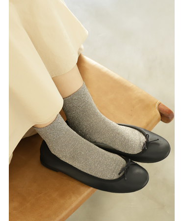 【定番】ラメゴム長ショートソックス