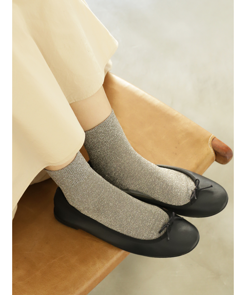 【定番】ラメゴム長ショートソックス