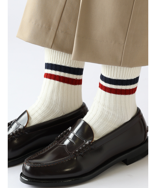 【Tabio MEN】2色ラインショートソックス