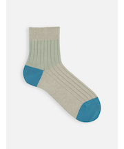 【Tabio MEN】綿リブカラーパネルショートソックス