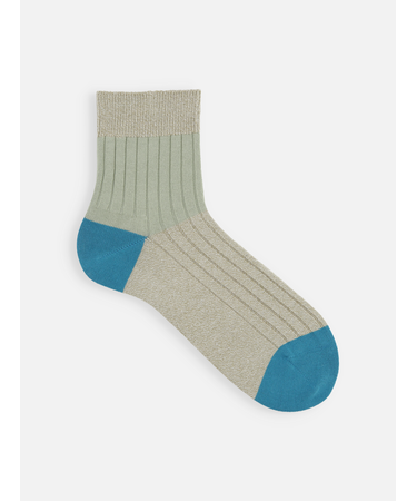 【Tabio MEN】綿リブカラーパネルショートソックス