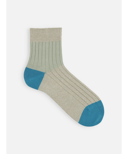 【Tabio MEN】綿リブカラーパネルショートソックス