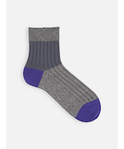 【Tabio MEN】綿リブカラーパネルショートソックス