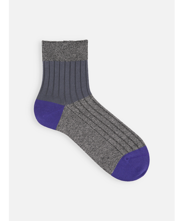 【Tabio MEN】綿リブカラーパネルショートソックス