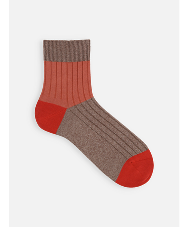 【Tabio MEN】綿リブカラーパネルショートソックス