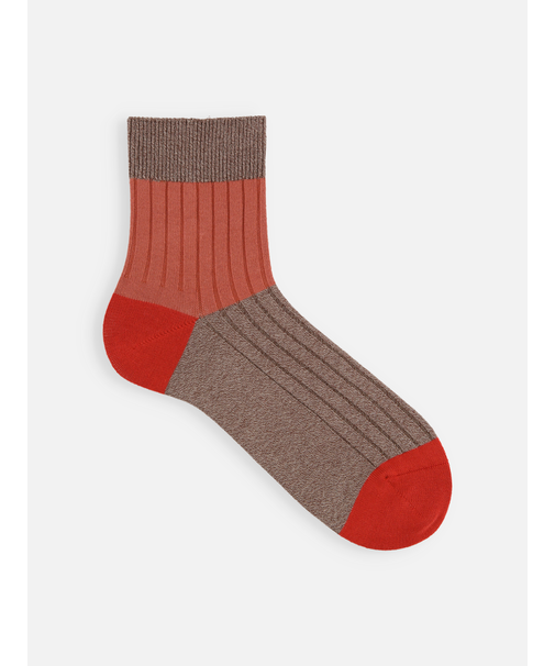 【Tabio MEN】綿リブカラーパネルショートソックス