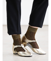 透けラメゴム長ショートソックス