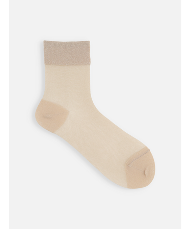 透けラメゴム長ショートソックス