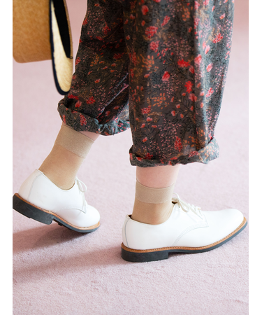 透けラメゴム長ショートソックス