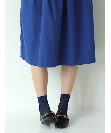 透けラメゴム長ショートソックス