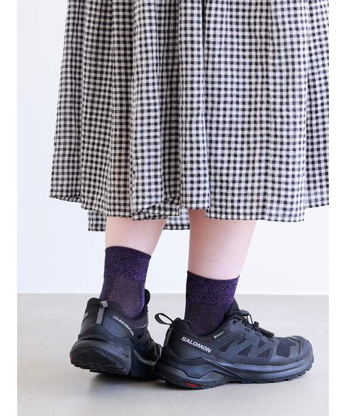 透けラメゴム長ショートソックス