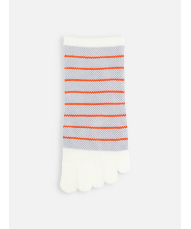 【Tabio MEN】メッシュ素材のボーダー五本指スニーカー丈ソックス