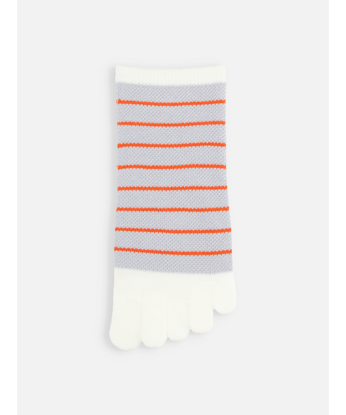 【Tabio MEN】メッシュ素材のボーダー五本指スニーカー丈ソックス