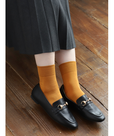 【定番】ゴム長無地ショートソックス