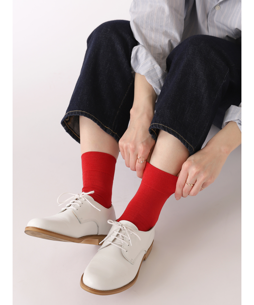 【定番】ゴム長無地ショートソックス