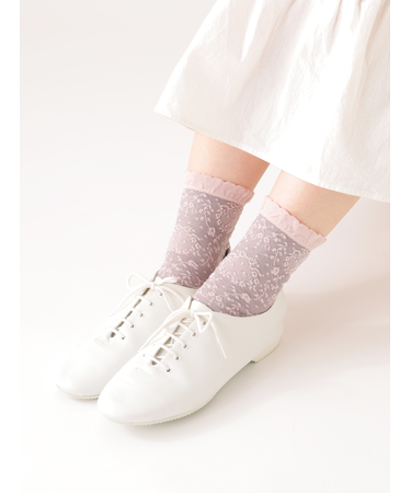 フロート花冠ドットショートソックス