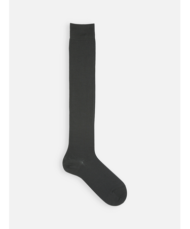 【レングスフリー】綿薄手無地ニーハイソックス