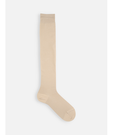 【レングスフリー】綿薄手無地ニーハイソックス